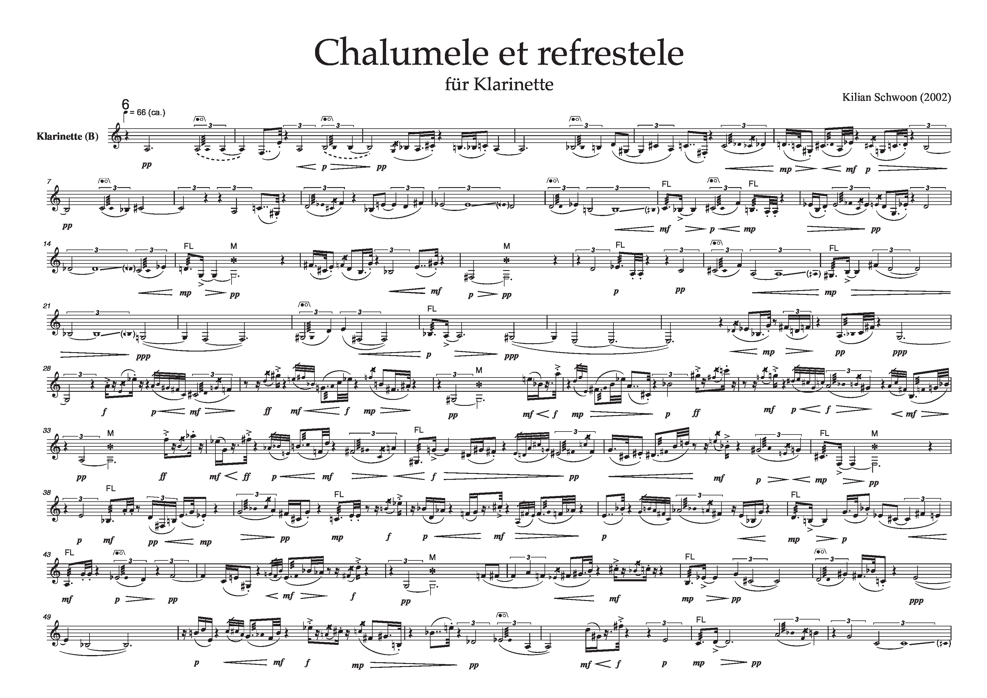 First page of Chalumele et refrestele