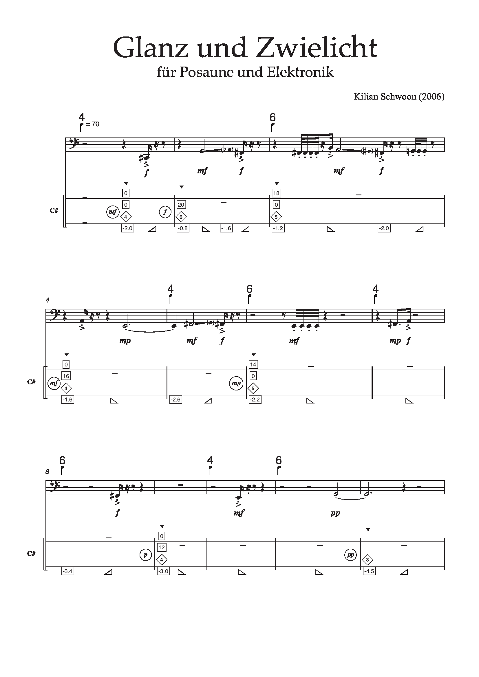 First page of Glanz und Zwielicht